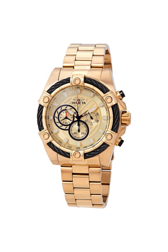 Men's 25515 Bolt Quartz Chronograph Gold-Plated Stainless Steel Watch
