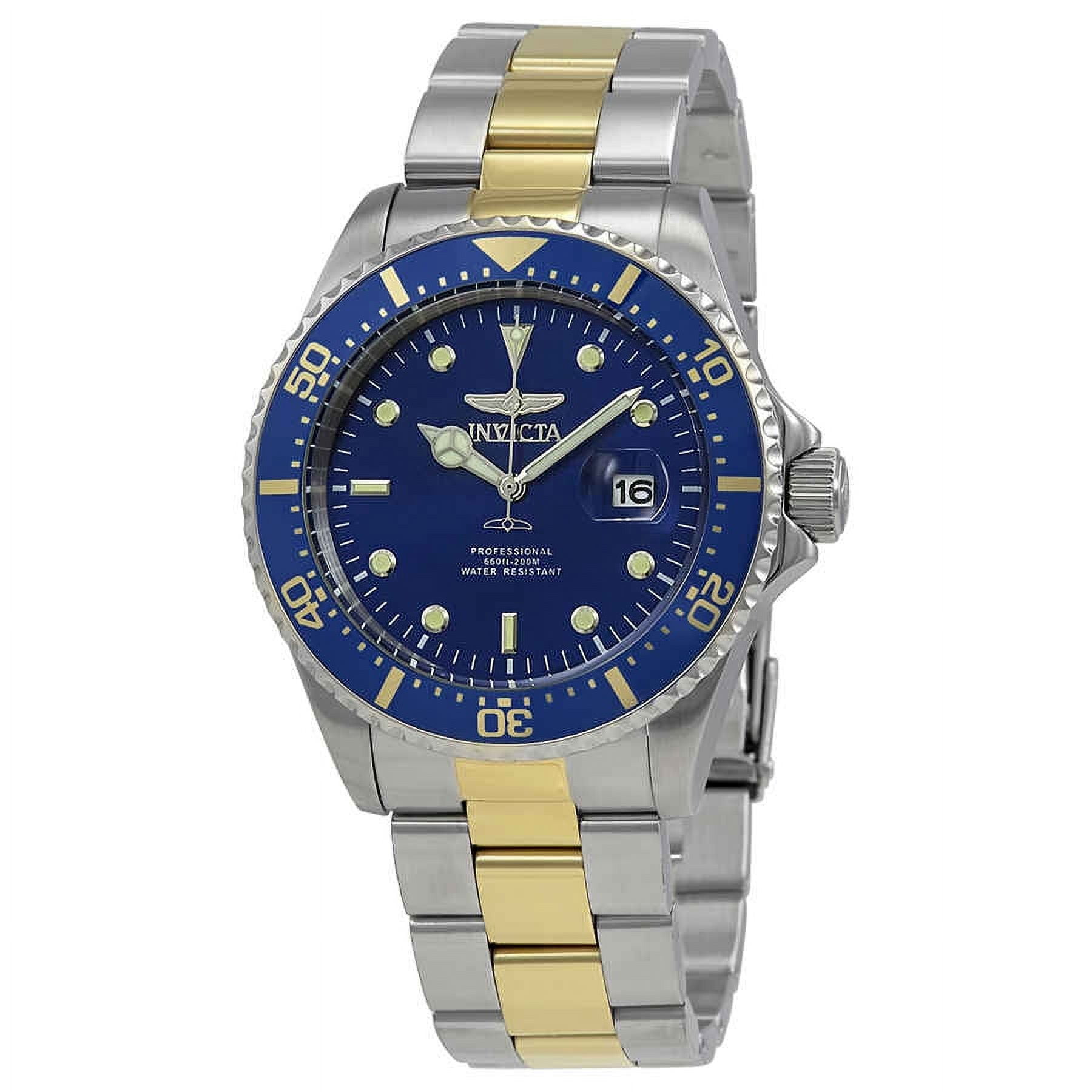 Invicta Men's 25716 Pro Diver Quartz 3 Hand Blue Dial Watch