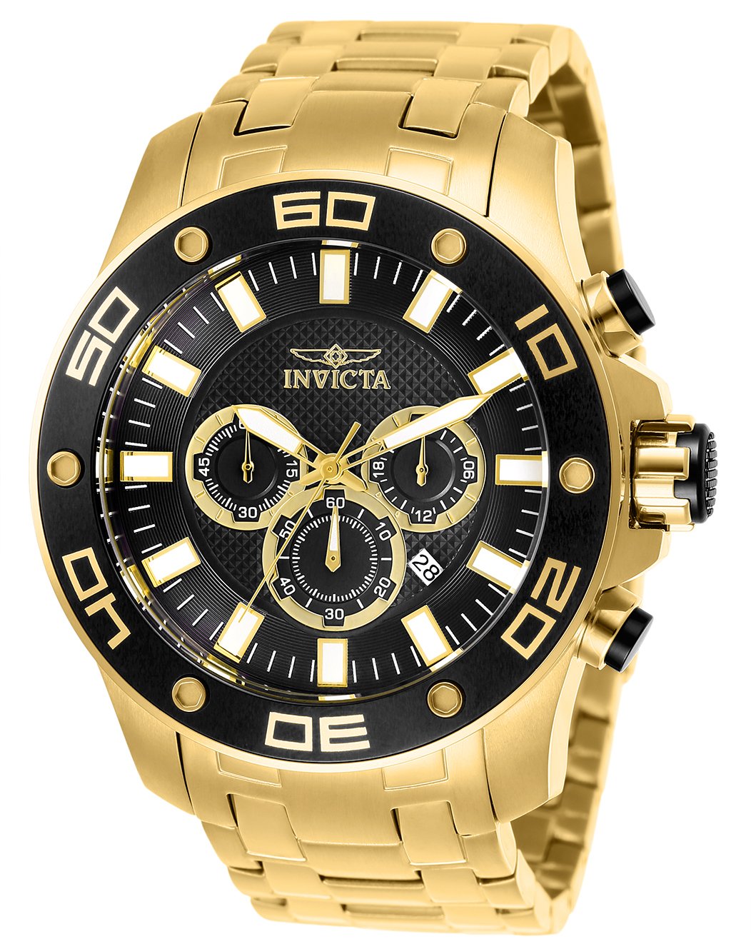 Invicta Men's 26076 Pro Diver Quartz Chronograph Black Dial Watch