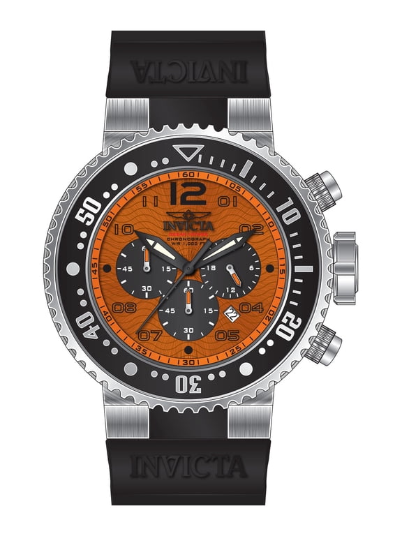 Men's 26733 Pro Diver Quartz Multifunction Black, Orange Dial Watch