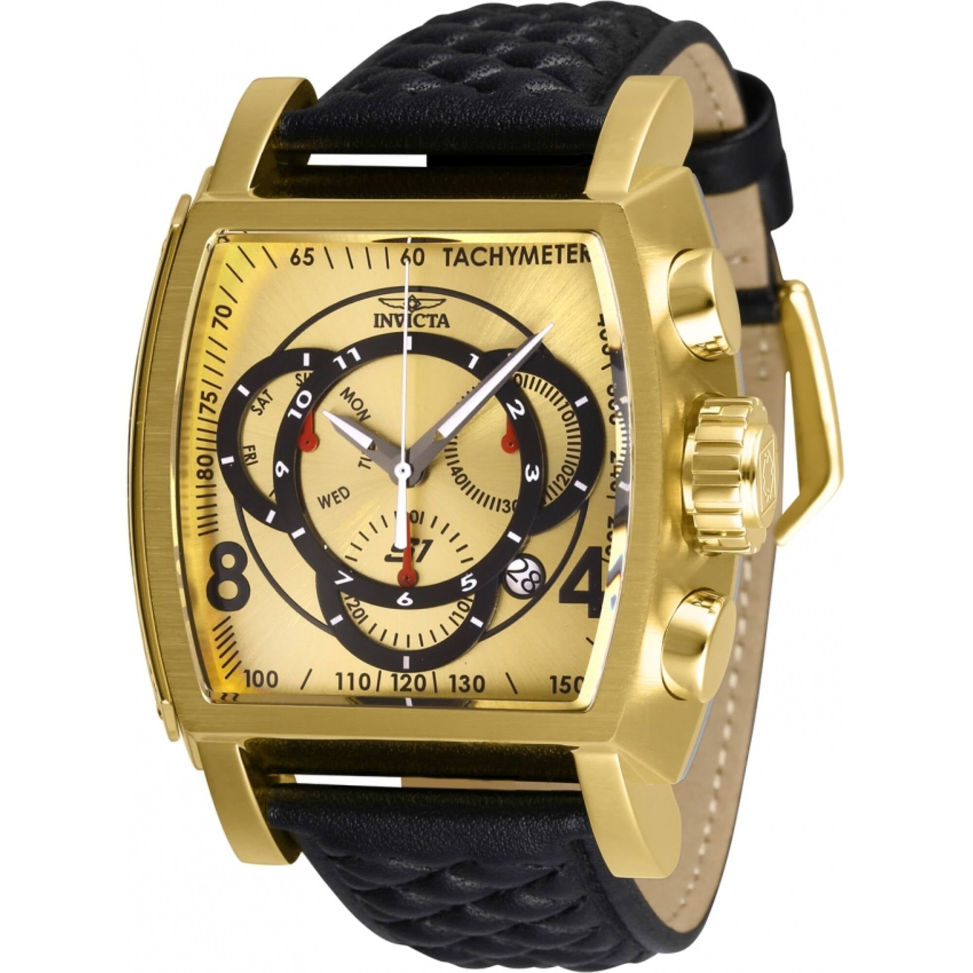 Invicta Men's 27930 S1 Rally Quartz Multifunction Gold, Black Dial Watch