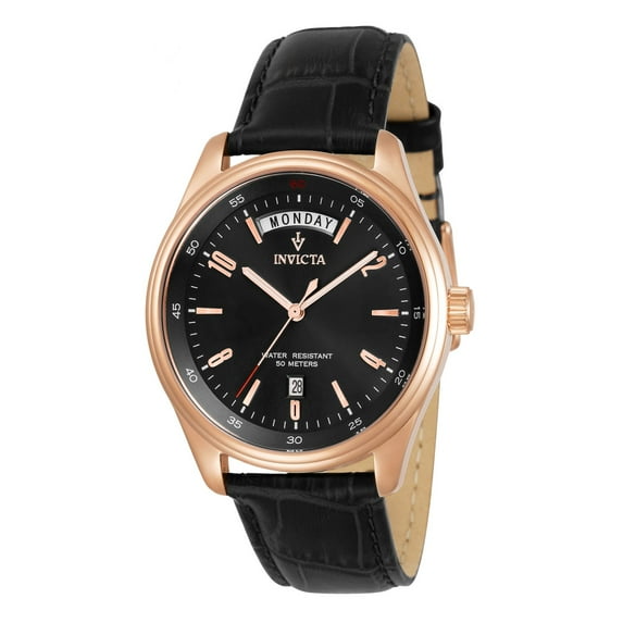 Invicta Men's 31260 Vintage Quartz 3 Hand Black Dial Watch