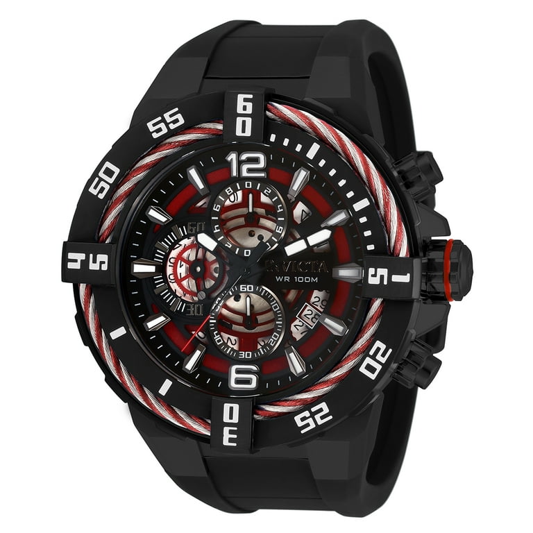 Invicta black clearance and red watch