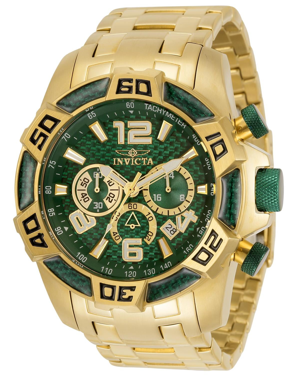 INVICTA Men's 34156 Pro Diver Quartz Chronograph Green Dial Watch