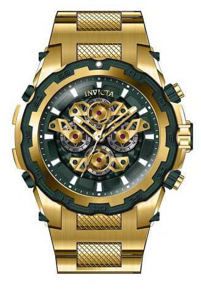 Invicta Men's 34230 Specialty Quartz Multifunction Green, Gold Dial Watch