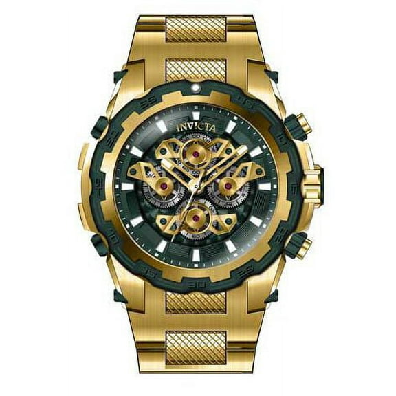 Invicta Men's 34230 Specialty Quartz Multifunction Green, Gold Dial Watch
