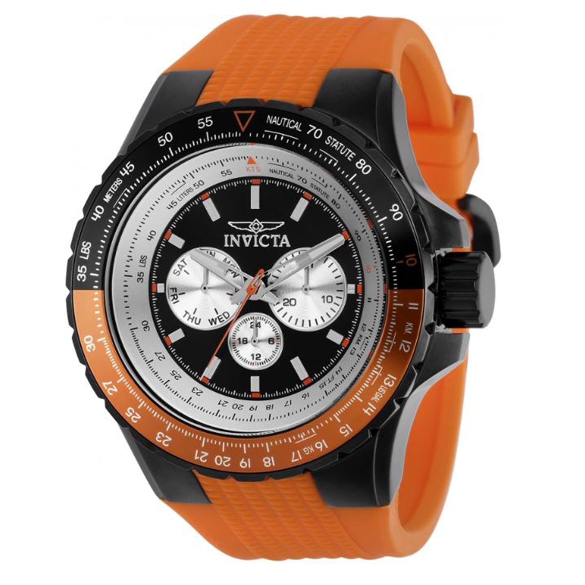 Invicta Aviator Mens 50mm Steel Quartz Silicone Strap Watch Invicta Men main image 2