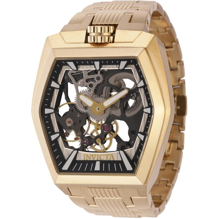 Invicta Men's 44013 Akula Mechanical 2 Hand Black, Ivory Dial Watch