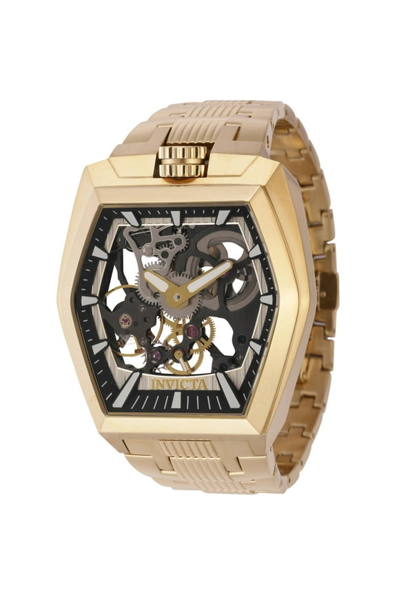 Men's 44013 Akula Mechanical 2 Hand Black, Ivory Dial Watch