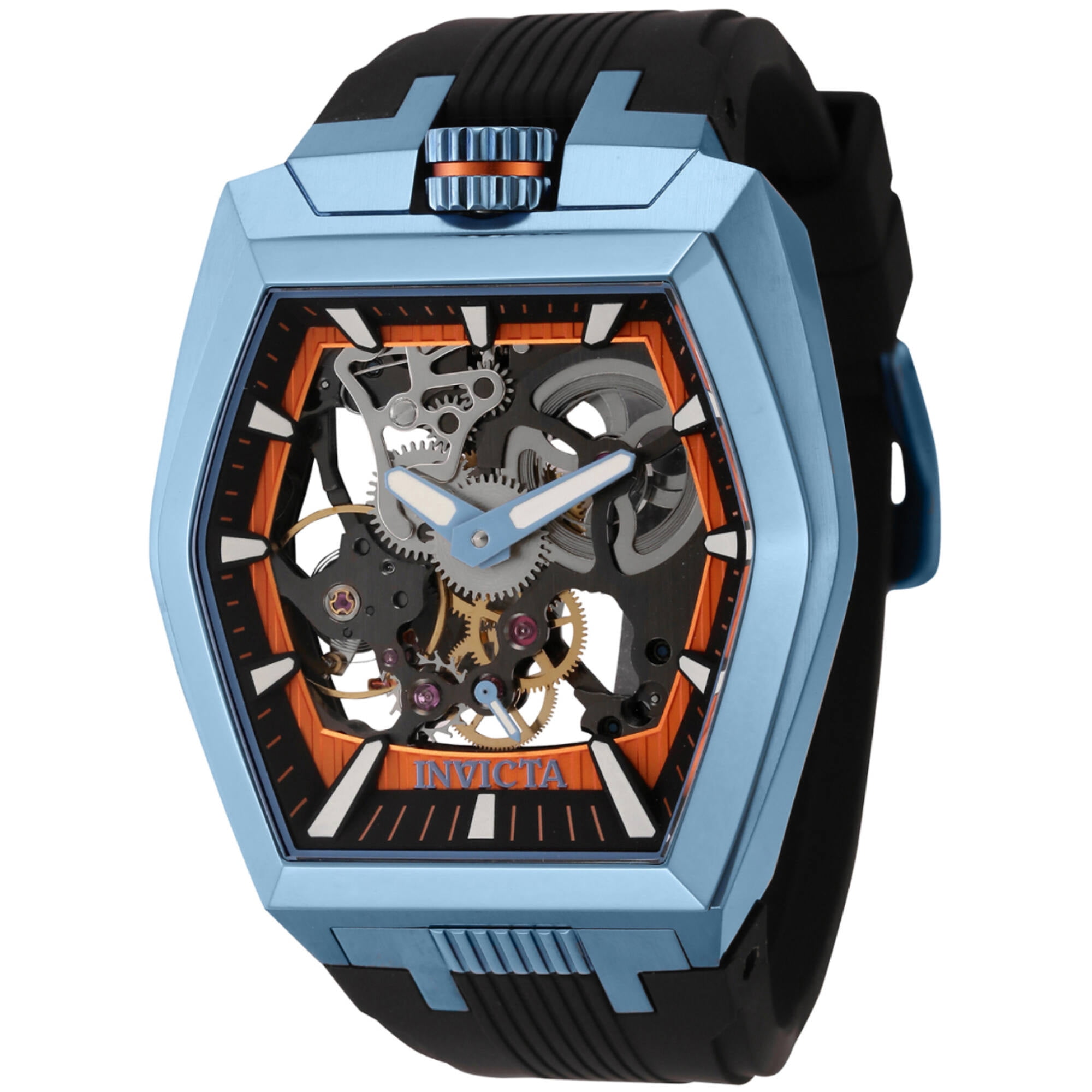 Invicta Men's 44021 Akula Mechanical 2 Hand Black, Orange Dial Watch