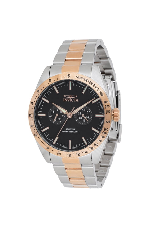 Men's 45977 Specialty Quartz Multifunction Black Dial Bracelet Watch