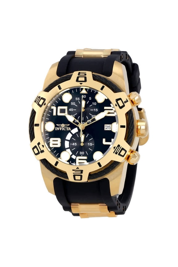 Men's 50mm Bolt Sport Edition Black Dial Chronograph Silicone Watch 24218