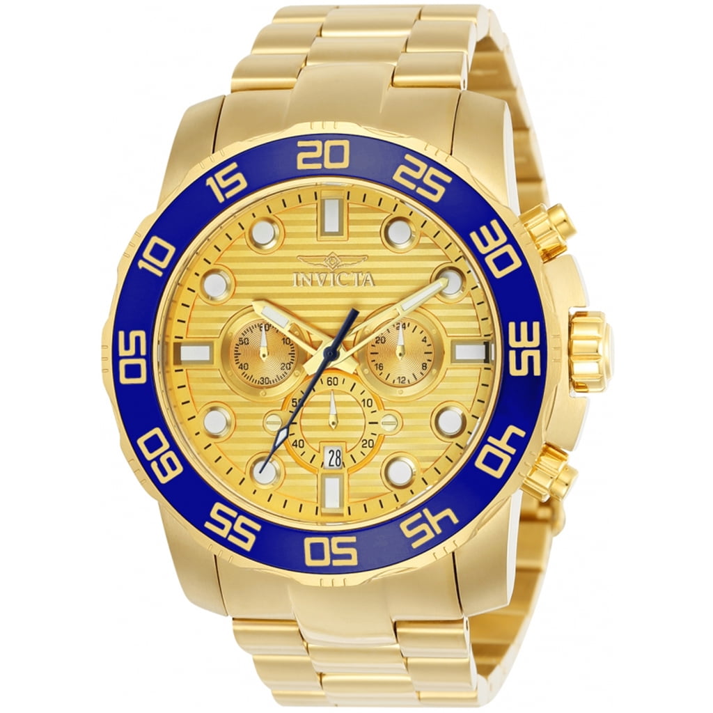 Invicta Men's 50mm Pro Diver Chronograph YG Stainless Steel Watch
