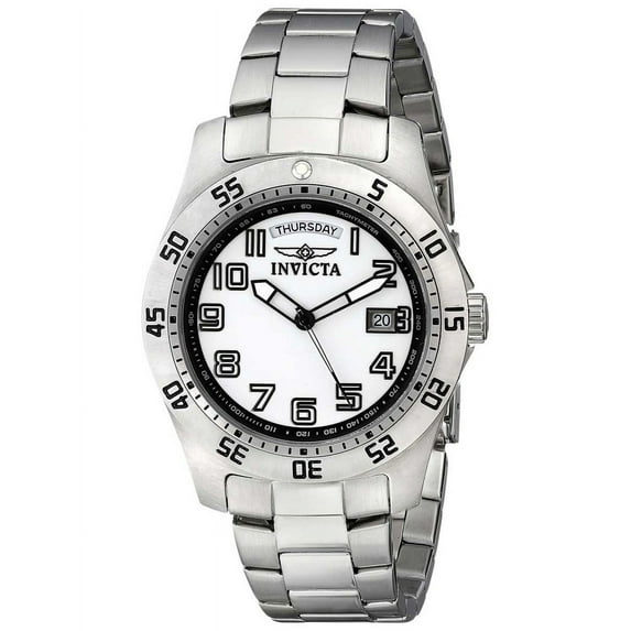 Invicta Men's 5249W Specialty White Dial Stainless Steel Bracelet Watch