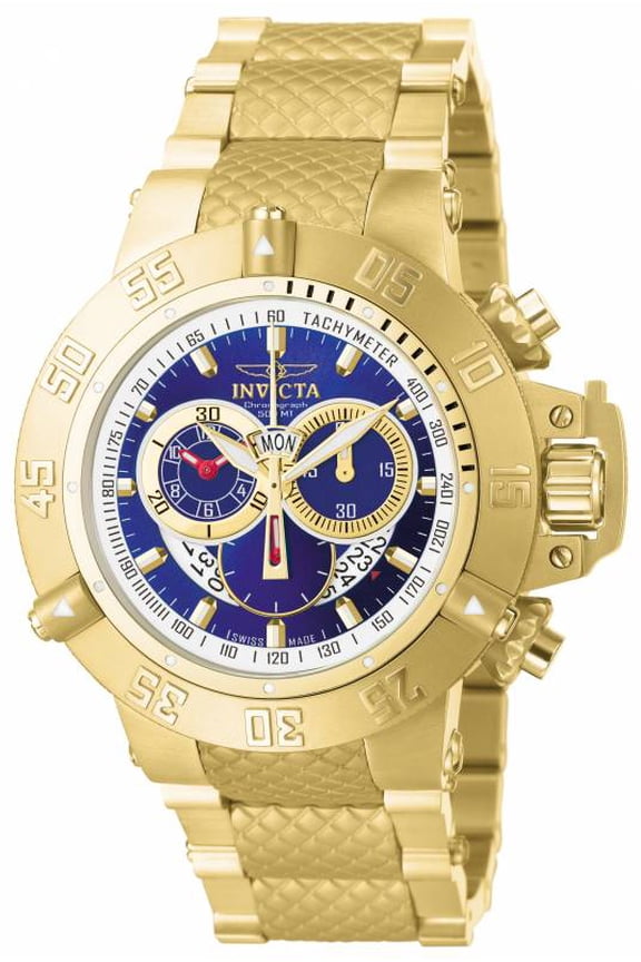 Men's 5404 Subaqua Noma III Chronograph Blue Dial Gold Plated Steel Dive Watch
