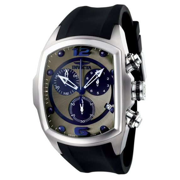 Invicta Men's 6101 Lupah Revolution Chronograph Charcoal Dial Rubber Strap Watch