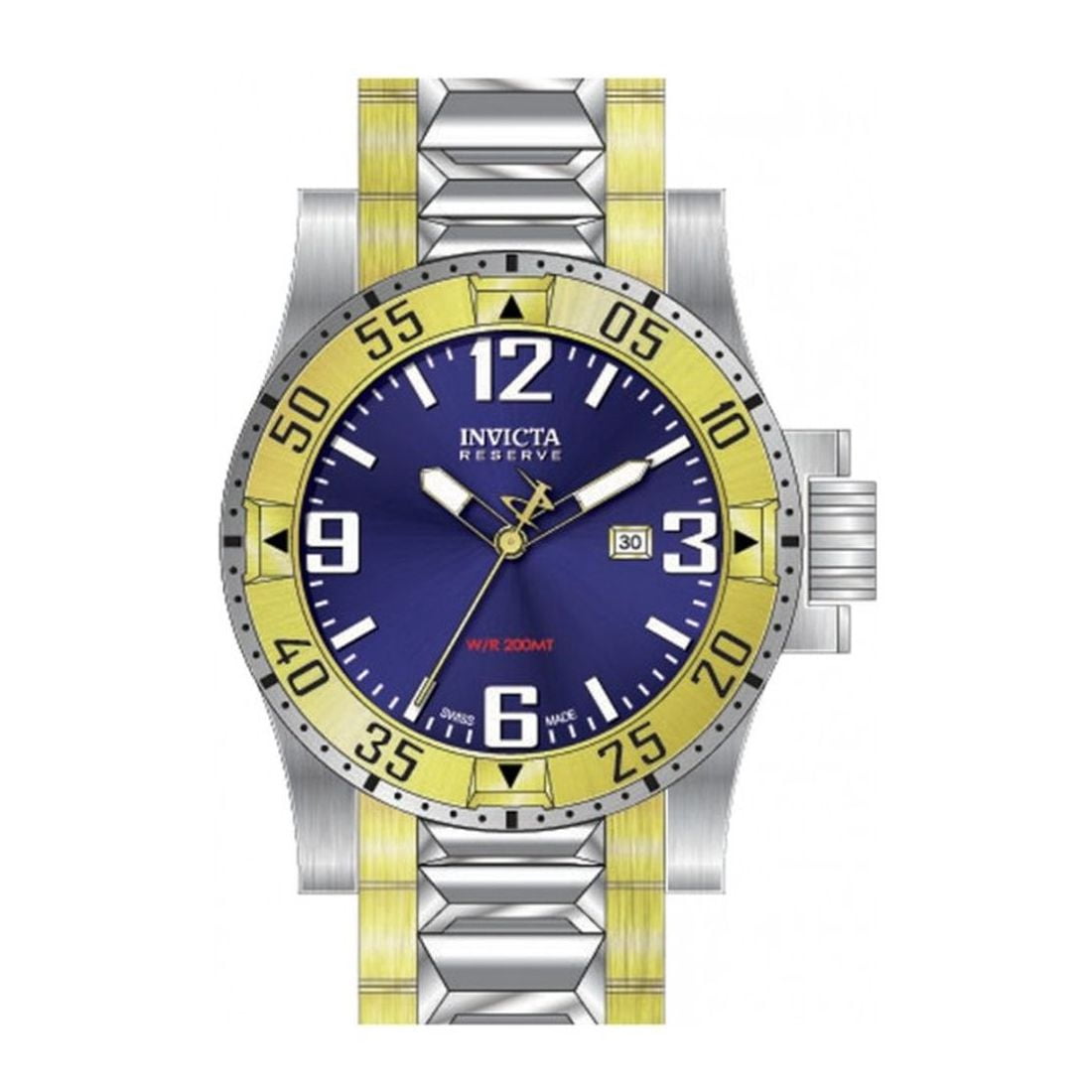 Invicta Men's 6251 Two Tone Gold Plated SS Blue Dial Watch