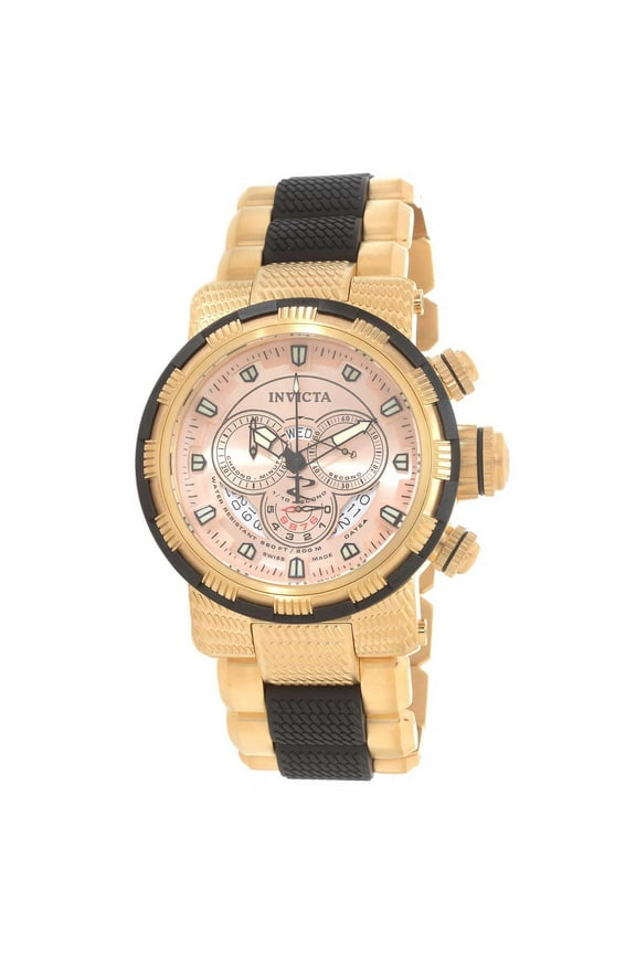 Men's 80304 Reserve Two Tone Steel Bracelet Rose Gold Dial Chronograph Dive Watch