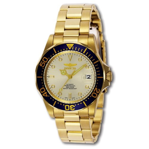 Moralsk uddannelse bestå harpun Invicta Men's 9743 Pro Diver Collection Gold-Tone Automatic Watch -  Walmart.com