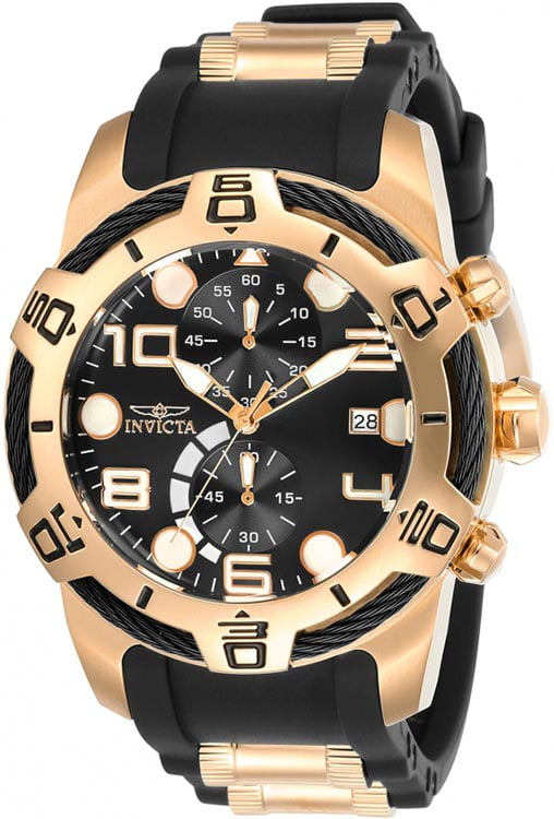 Invicta Men's 'Bolt' Quartz Gold and Polyurethane Casual Watch%カンマ% Color:T Invicta Men\u0027s Watch 25515 Bolt Quartz Chronograph Diver Gold Tone
