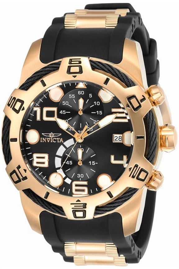 Men's Bolt Quartz Multifunction Black Dial Watch 24219