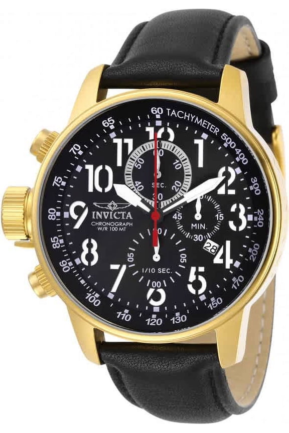 Men's I-Force 28741 Gold Leather Quartz Fashion Watch