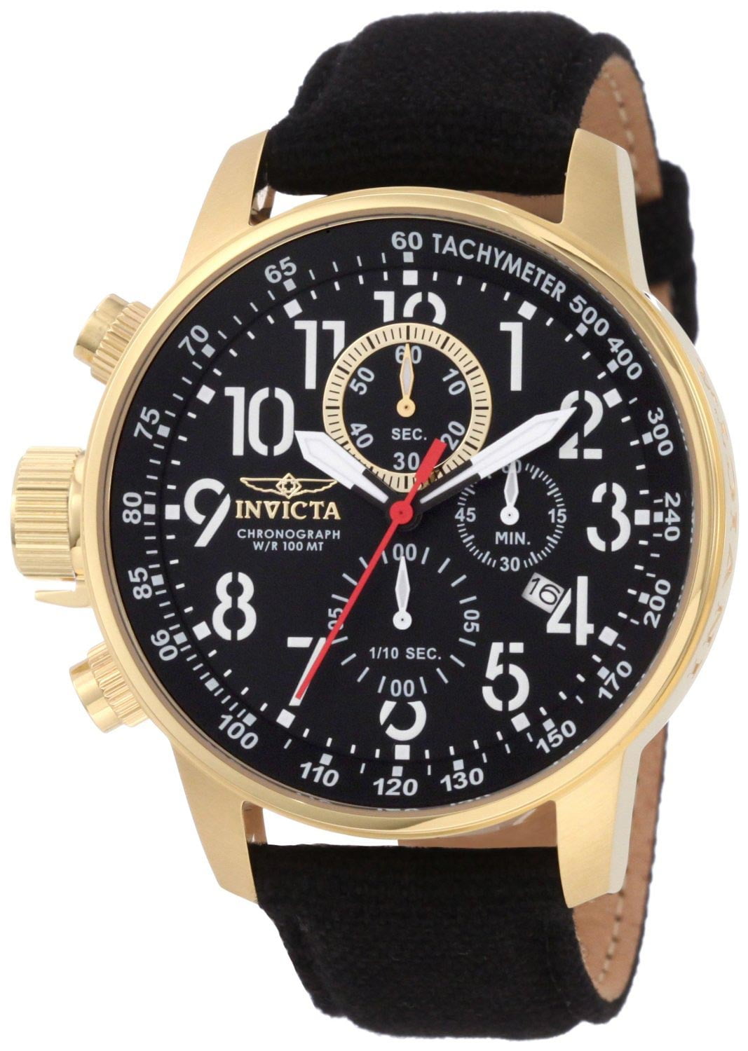 Invicta Men's I-Force Chronograph 46mm Black Dial Canvas Band Watch 1515