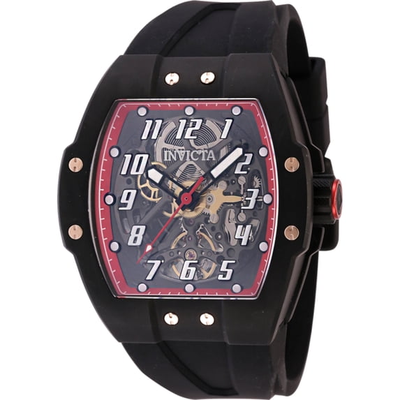 Invicta Men's JM Correa 47mm Red Dial Black Silicone Band Automatic ...