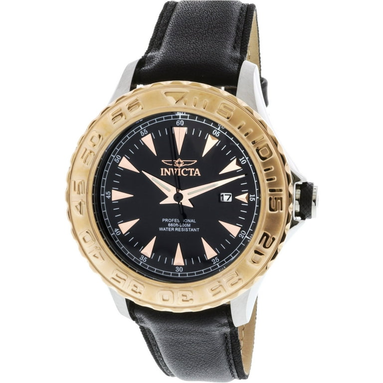 Invicta Men s Pro Diver 12617 Silver Leather Japanese Quartz Diving Watch