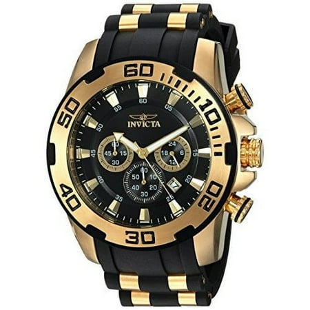 Invicta Men's Pro Diver 22340 Gold Rubber Japanese Chronograph Dress Watch