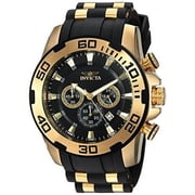 Invicta Mens Pro Diver 22340 Gold Rubber Japanese Chronograph Dress Watch
