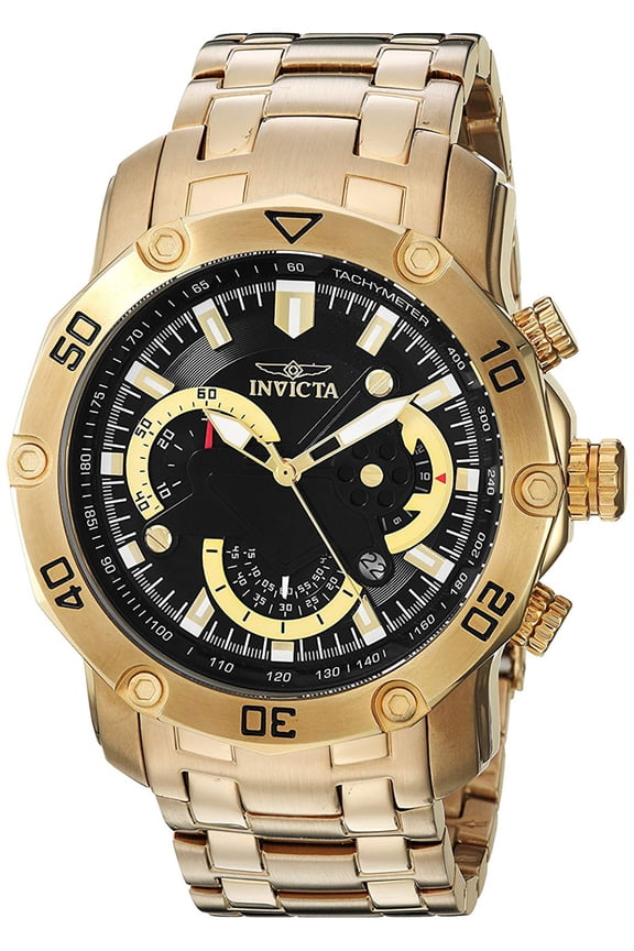 Men's Pro Diver 22767 Gold Tone Chronograph Bracelet Watch
