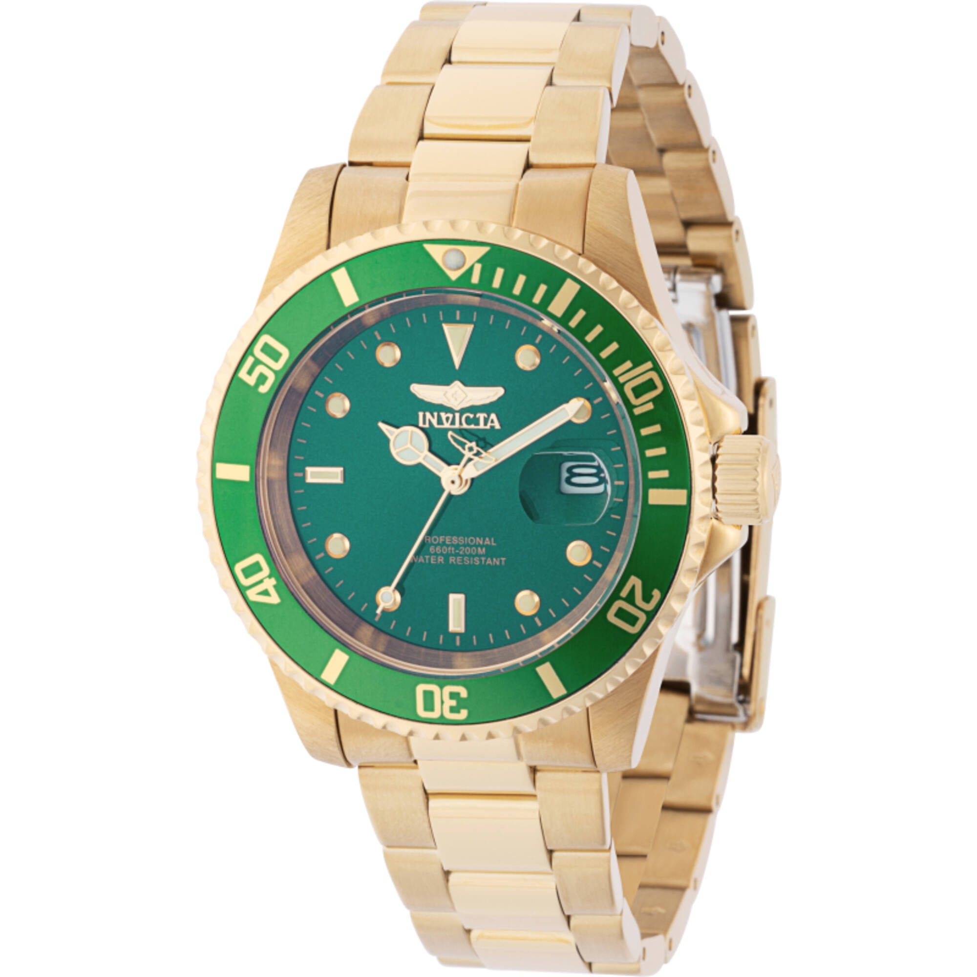 インビクタ 40mm プロダイバー オートマチック ゴールド×グリーンダイヤル Invicta Men's Pro Diver 40mm Green Dial Gold Stainless Steel