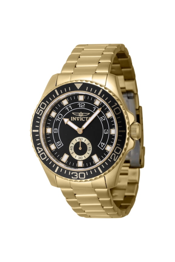 Men's Pro Diver 44mm Black Dial Gold Stainless Steel Band Watch