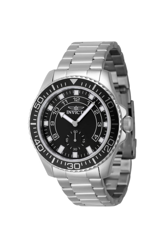 Men's Pro Diver 44mm Black Dial Silver Stainless Steel Band Watch