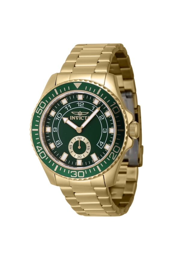 Men's Pro Diver 44mm Green Dial Gold Stainless Steel Bracelet Watch
