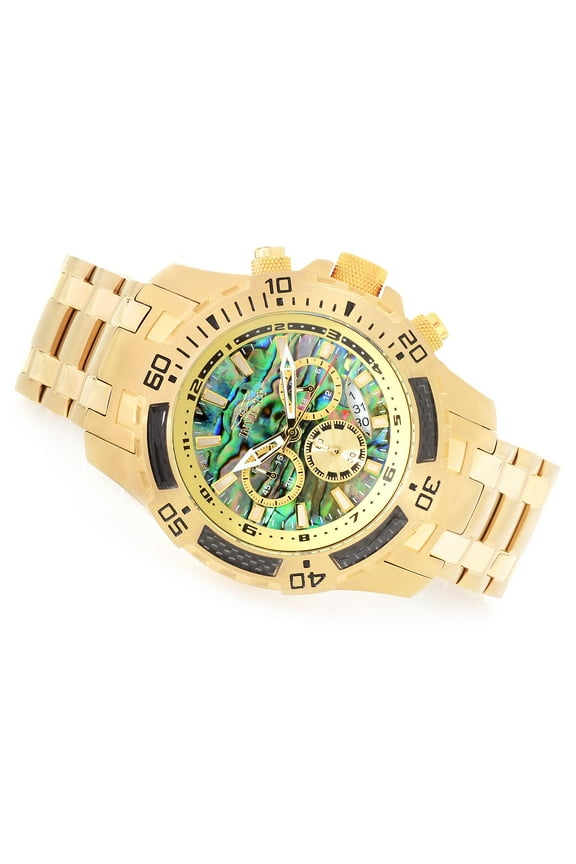 Men's Pro Diver Chrono 100m Gold-Plated Stainless Steel Watch 25094