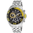 thumbnail image 1 of Invicta Men's Pro Diver Chrono Silver-Tone SS Black Dial Yellow Bezel, 1 of 4