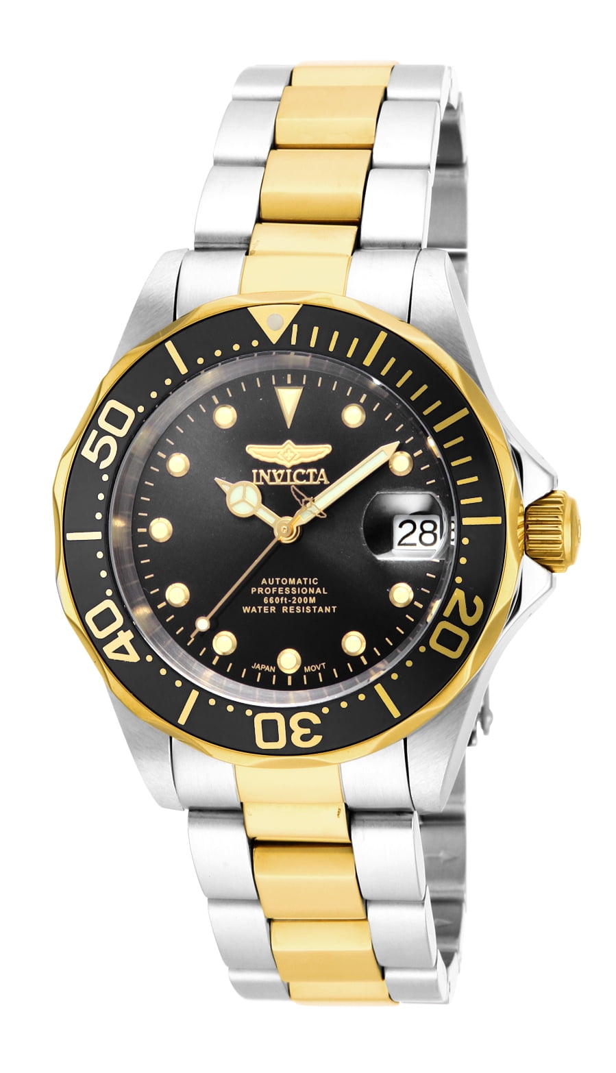 Elgin Adult Male Analog Watch with Black Dial Pave Dial and