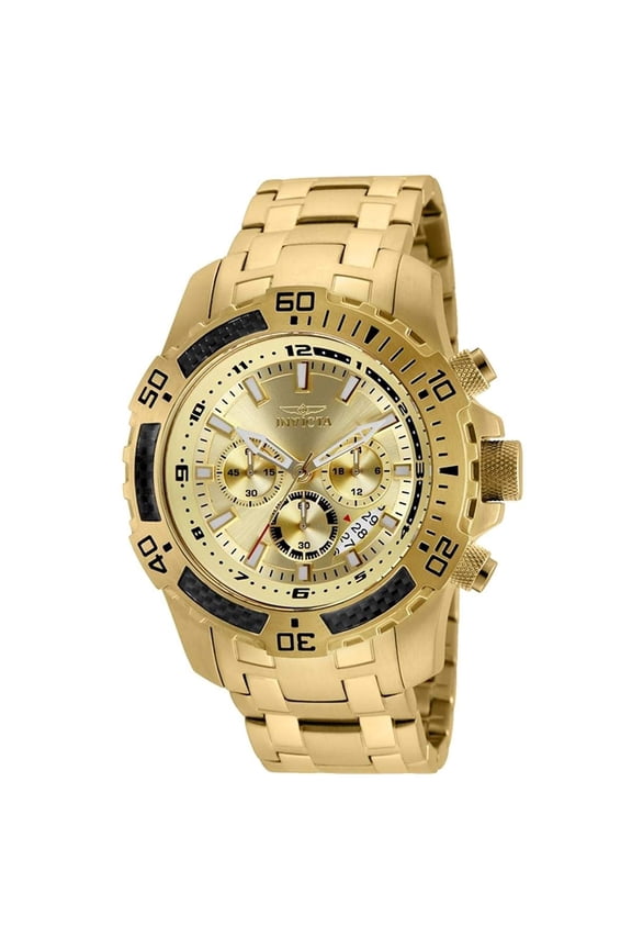 Men's Pro Diver Gold-Tone Steel Bracelet & Case Quartz Analog Watch 24860