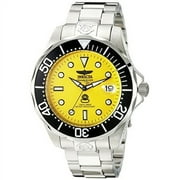 Invicta Mens Pro Diver Grand Diver Auto Stainless Steel Yellow Dial