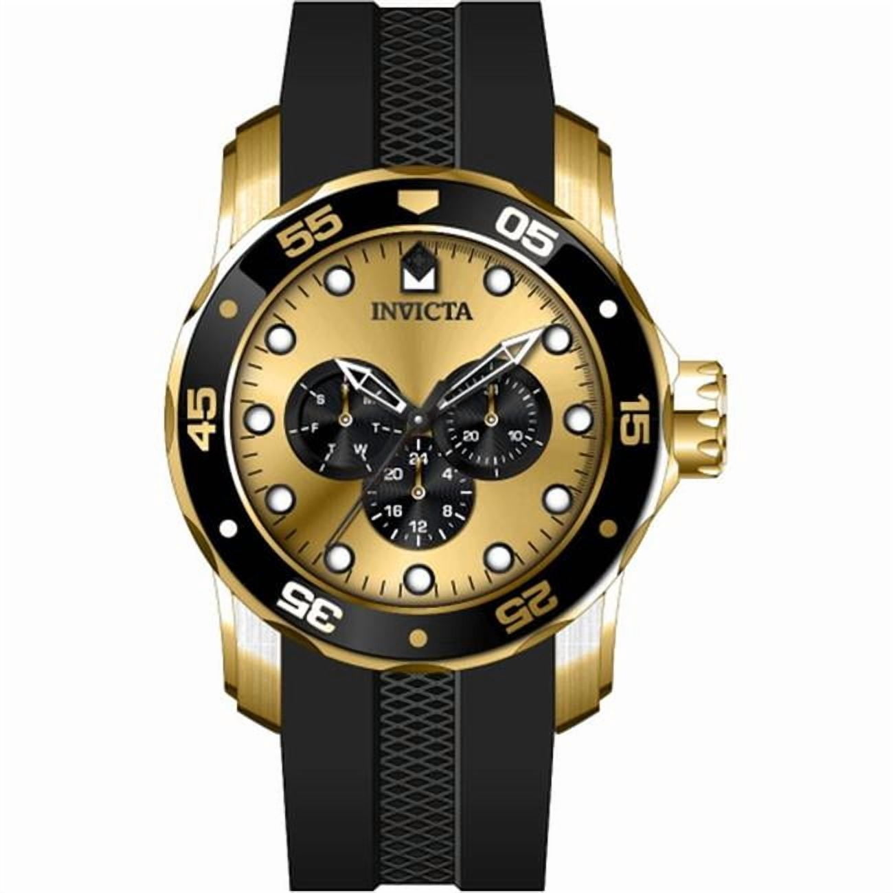 Invicta Men's Pro Diver SCUBA 48mm Multifunctional Gold Dial Silicone ...