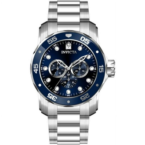 Invicta Men's Pro Diver SCUBA Blue Dial Stainless Steel 48mm Chronograph Watch