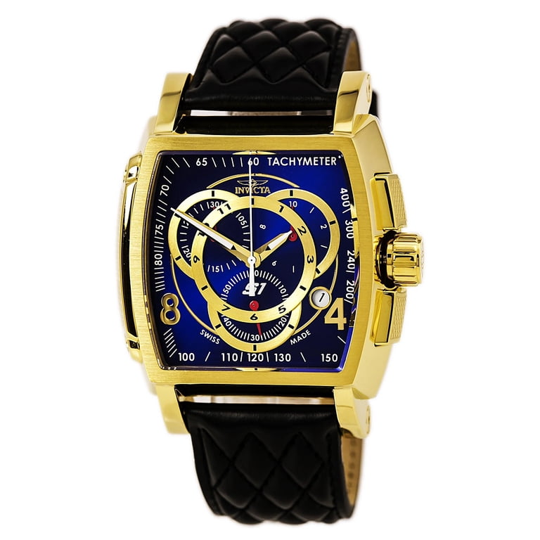 Invicta Men's Rally 15795 Black Leather Swiss Chronograph Watch