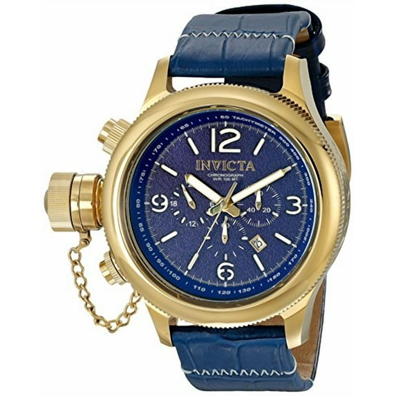 Invicta Men's Russian Diver 18577 Blue Leather Quartz Watch