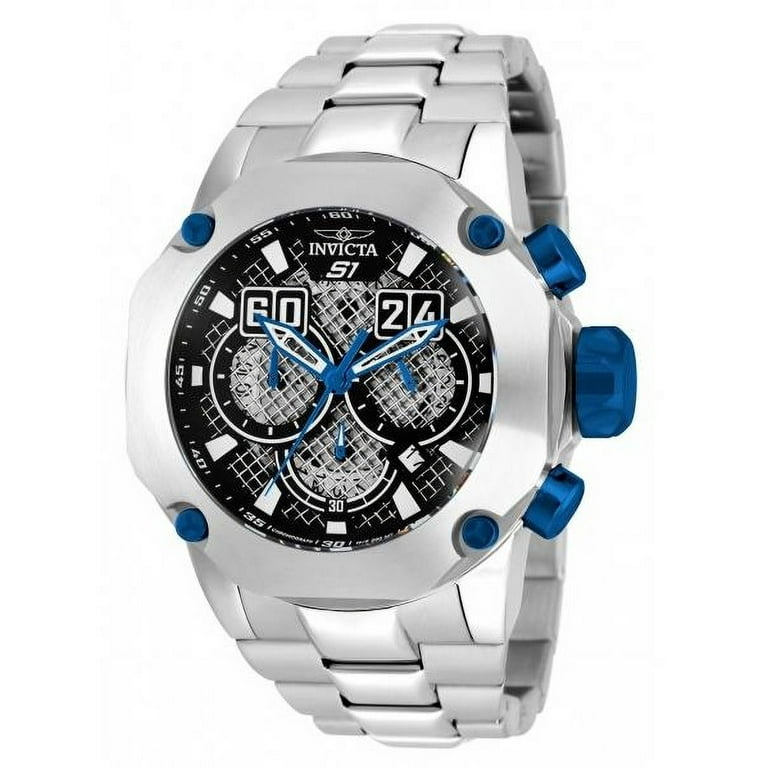 Invicta Men's S1 Rally 52mm Steel Bracelet Case Quartz Black