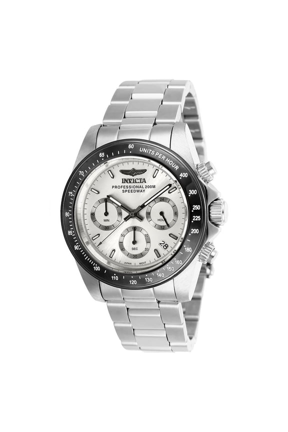 Men's SPEEDWAY Steel Bracelet & Case Quartz Silver-Tone Dial Analog Watch 26111
