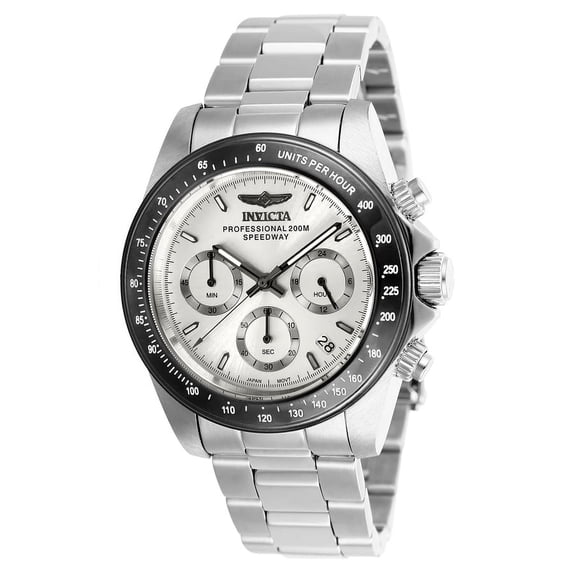 Invicta Men's SPEEDWAY Steel Bracelet & Case Quartz Silver-Tone Dial Analog Watch 26111