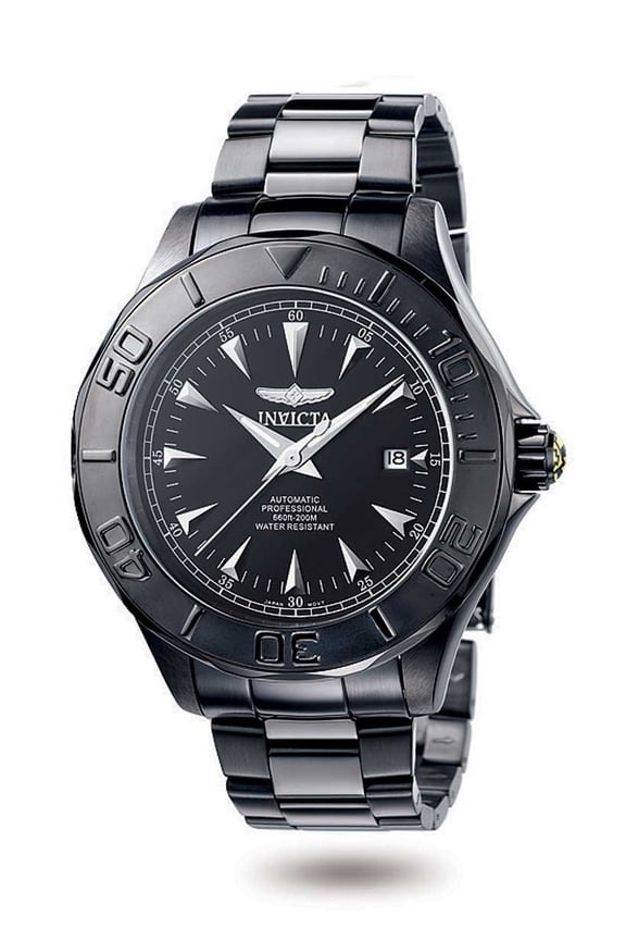 Men's Signature 7114 Black Stainless-Steel Automatic Diving Watch