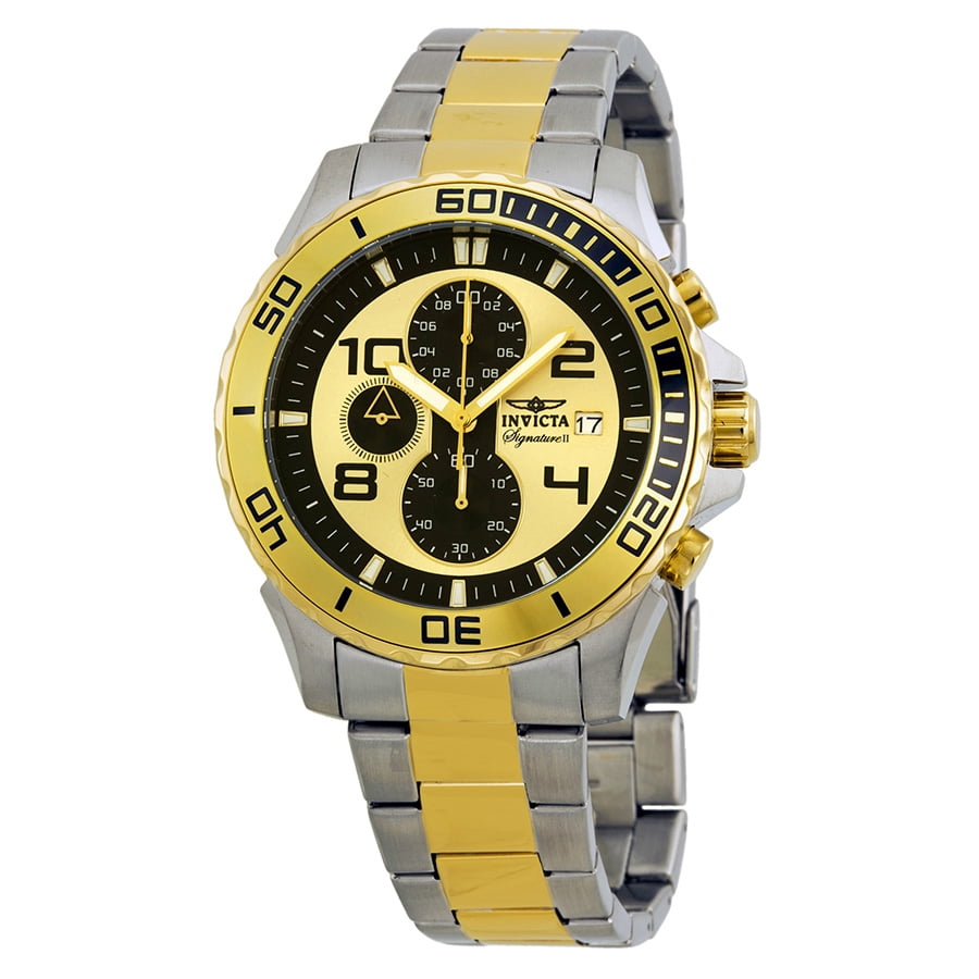 Invicta Men's Signature II Black and Gold-tone Dial Watch 7391